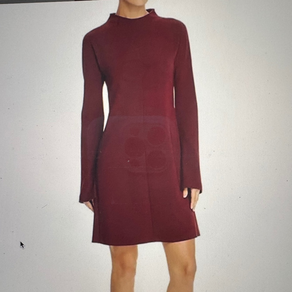 Theory Red Long Sleeve Cocktail Dress